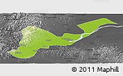 Physical Panoramic Map of Tangyuan, darken, desaturated