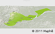 Physical Panoramic Map of Tangyuan, lighten, semi-desaturated