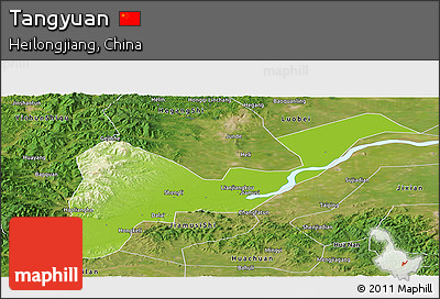 Physical Panoramic Map of Tangyuan, satellite outside