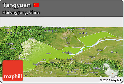 Physical Panoramic Map of Tangyuan, satellite outside