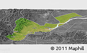 Satellite Panoramic Map of Tangyuan, desaturated