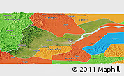 Satellite Panoramic Map of Tangyuan, political outside