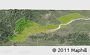 Satellite Panoramic Map of Tangyuan, semi-desaturated