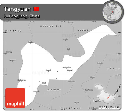 Gray Simple Map of Tangyuan