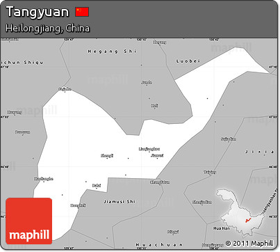 Gray Simple Map of Tangyuan