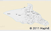 Classic Style 3D Map of Tieli, single color outside