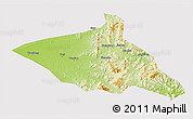 Physical 3D Map of Tieli, cropped outside