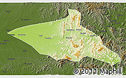 Physical 3D Map of Tieli, darken