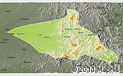 Physical 3D Map of Tieli, darken, semi-desaturated
