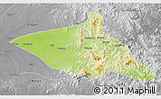 Physical 3D Map of Tieli, desaturated