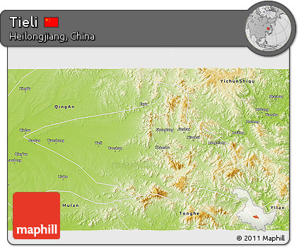 Physical 3D Map of Tieli