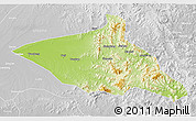 Physical 3D Map of Tieli, lighten, desaturated
