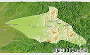 Physical 3D Map of Tieli, satellite outside