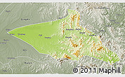 Physical 3D Map of Tieli, semi-desaturated