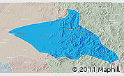 Political 3D Map of Tieli, lighten, semi-desaturated