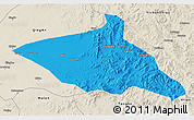 Political 3D Map of Tieli, shaded relief outside