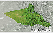 Satellite 3D Map of Tieli, lighten, semi-desaturated