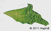 Satellite 3D Map of Tieli, single color outside