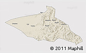Shaded Relief 3D Map of Tieli, cropped outside