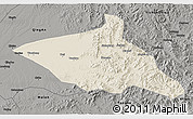 Shaded Relief 3D Map of Tieli, darken, semi-desaturated