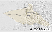 Shaded Relief 3D Map of Tieli, lighten, desaturated