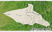 Shaded Relief 3D Map of Tieli, satellite outside