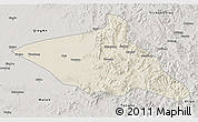 Shaded Relief 3D Map of Tieli, semi-desaturated