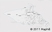 Silver Style 3D Map of Tieli, single color outside