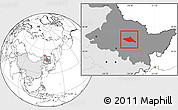 Blank Location Map of Tieli, highlighted country, highlighted parent region
