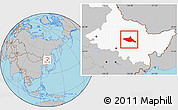 Gray Location Map of Tieli, highlighted parent region