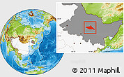 Physical Location Map of Tieli, highlighted country, highlighted parent region