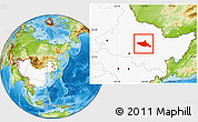 Physical Location Map of Tieli, highlighted country