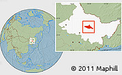 Savanna Style Location Map of Tieli, highlighted parent region, hill shading