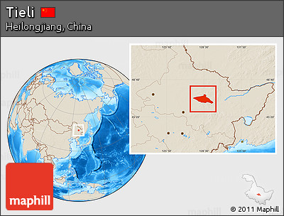 Shaded Relief Location Map of Tieli