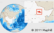 Shaded Relief Location Map of Tieli, highlighted country