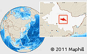 Shaded Relief Location Map of Tieli, highlighted parent region