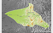 Physical Map of Tieli, darken, desaturated