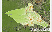 Physical Map of Tieli, darken