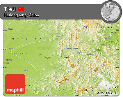 Physical Map of Tieli