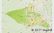 Physical Map of Tieli, lighten
