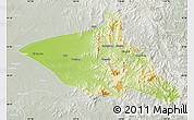 Physical Map of Tieli, lighten, semi-desaturated