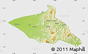 Physical Map of Tieli, single color outside