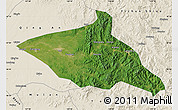 Satellite Map of Tieli, shaded relief outside
