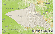 Shaded Relief Map of Tieli, physical outside