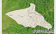 Shaded Relief Map of Tieli, satellite outside