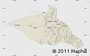 Shaded Relief Map of Tieli, single color outside