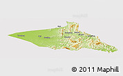 Physical Panoramic Map of Tieli, cropped outside