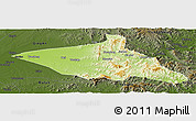 Physical Panoramic Map of Tieli, darken