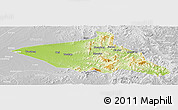Physical Panoramic Map of Tieli, lighten, desaturated