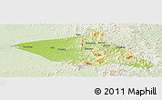Physical Panoramic Map of Tieli, lighten